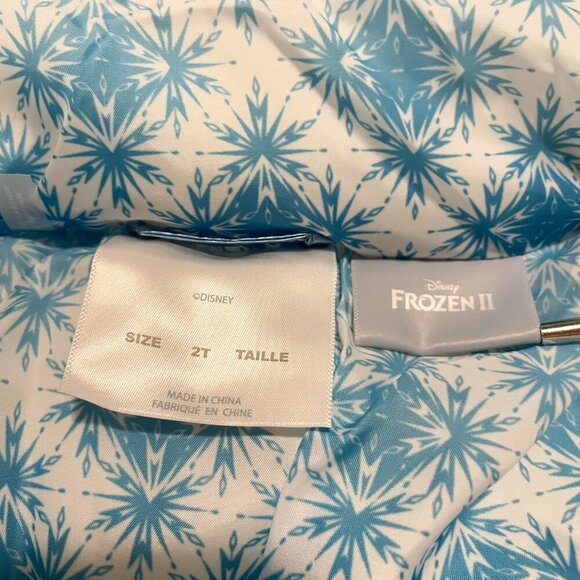 Disney Frozen 2 Metallic Blue Hooded Jacket Toddler Girls 2T - Picture 8 of 16